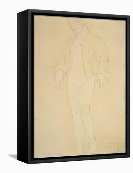 A Nude Female Dancer-Auguste Rodin-Framed Stretched Canvas