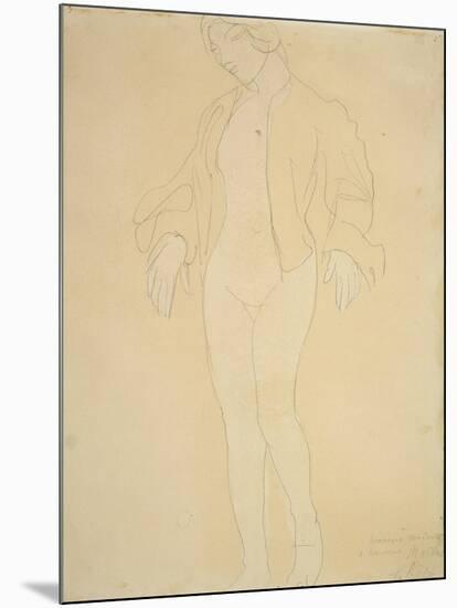 A Nude Female Dancer-Auguste Rodin-Mounted Giclee Print
