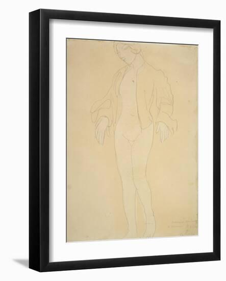 A Nude Female Dancer-Auguste Rodin-Framed Giclee Print