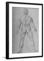 'A Nude Man seen from the Back', c1480 (1945)-Leonardo Da Vinci-Framed Giclee Print