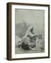 A Nude Youth Sprawled on His Back, upon a Bank, Lying on a Standard-Giovanni Battista Piazzetta-Framed Giclee Print