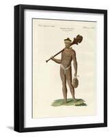 A Nukahiwans with Bat and Calabashes-null-Framed Giclee Print