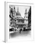 A Number Thirteen Bus Along Ludgate Hill, 1910-null-Framed Photographic Print