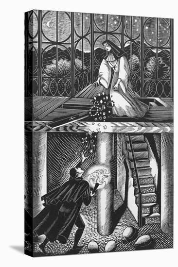 A Nun Throwing Away the Rich Jew's Jewellery-Eric Ravilious-Stretched Canvas