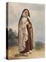 A Nun, with Additions by Princess Maria Annunziata Di Borbone (1843-1871)-Giacinto Gigante-Stretched Canvas