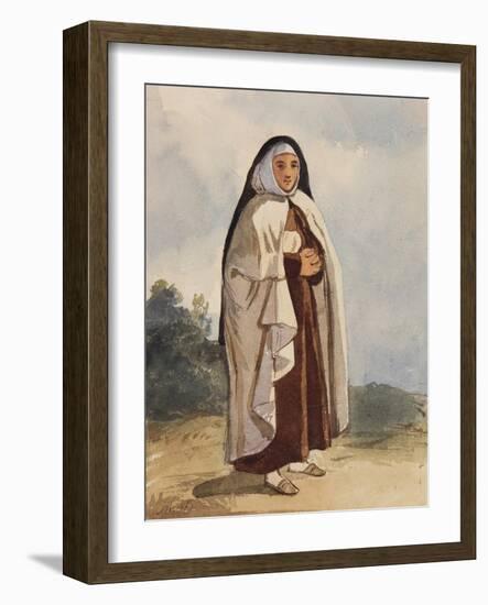 A Nun, with Additions by Princess Maria Annunziata Di Borbone (1843-1871)-Giacinto Gigante-Framed Giclee Print