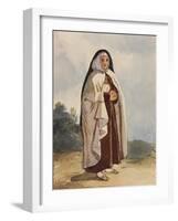 A Nun, with Additions by Princess Maria Annunziata Di Borbone (1843-1871)-Giacinto Gigante-Framed Giclee Print