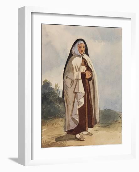 A Nun, with Additions by Princess Maria Annunziata Di Borbone (1843-1871)-Giacinto Gigante-Framed Giclee Print