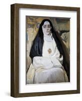 A Nun-Joaquín Sorolla y Bastida-Framed Art Print