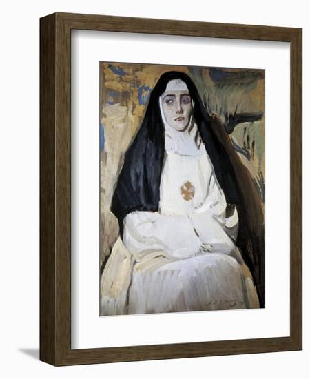 A Nun-Joaquín Sorolla y Bastida-Framed Art Print