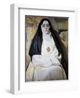 A Nun-Joaquín Sorolla y Bastida-Framed Art Print