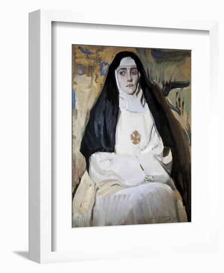 A Nun-Joaquín Sorolla y Bastida-Framed Art Print