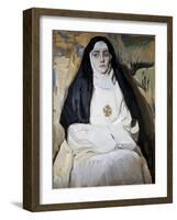 A Nun-Joaquín Sorolla y Bastida-Framed Art Print