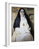 A Nun-Joaquín Sorolla y Bastida-Framed Art Print