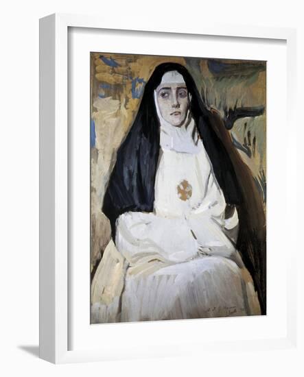 A Nun-Joaquín Sorolla y Bastida-Framed Art Print