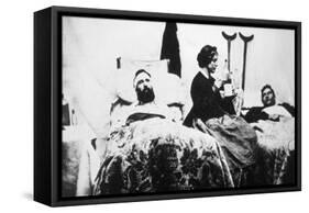 A Nurse Attending the Wounded at the Federal hospital in Nashville, Tennessee-American Photographer-Framed Stretched Canvas