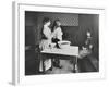 A Nurse Examines Girls Hair, Central Street Cleansing Station, London, 1914-null-Framed Photographic Print