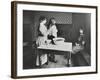 A Nurse Examines Girls Hair, Central Street Cleansing Station, London, 1914-null-Framed Photographic Print