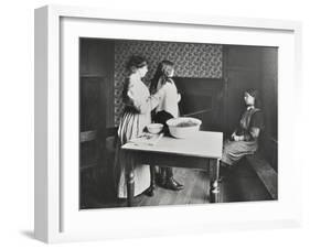 A Nurse Examines Girls Hair, Central Street Cleansing Station, London, 1914-null-Framed Photographic Print