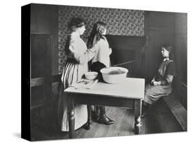 A Nurse Examines Girls Hair, Central Street Cleansing Station, London, 1914-null-Stretched Canvas