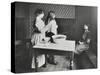 A Nurse Examines Girls Hair, Central Street Cleansing Station, London, 1914-null-Stretched Canvas