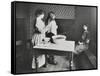 A Nurse Examines Girls Hair, Central Street Cleansing Station, London, 1914-null-Framed Stretched Canvas