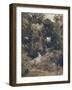 A Nymph at the Fountain (Pan, Chasing a Nymp), 1855-Arnold Böcklin-Framed Giclee Print