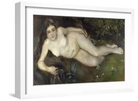 A Nymph by a Stream, 1869-1870-Pierre-Auguste Renoir-Framed Giclee Print