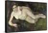 A Nymph by a Stream, 1869-1870-Pierre-Auguste Renoir-Framed Stretched Canvas