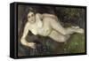 A Nymph by a Stream, 1869-1870-Pierre-Auguste Renoir-Framed Stretched Canvas