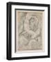 A Nymph (?Flora) Amid Clouds (Black Chalk with Stump on Off-White Paper)-Lodovico Carracci-Framed Giclee Print