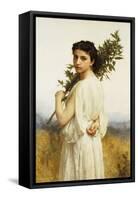 A Nymph Holding a Laurel Branch, 1900-William Adolphe Bouguereau-Framed Stretched Canvas