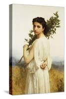 A Nymph Holding a Laurel Branch, 1900-William Adolphe Bouguereau-Stretched Canvas