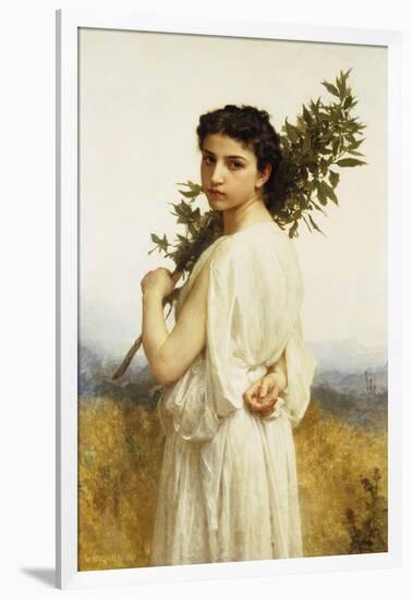 A Nymph Holding a Laurel Branch, 1900-William Adolphe Bouguereau-Framed Giclee Print