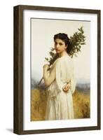 A Nymph Holding a Laurel Branch, 1900-William Adolphe Bouguereau-Framed Giclee Print