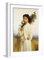 A Nymph Holding a Laurel Branch, 1900-William Adolphe Bouguereau-Framed Giclee Print