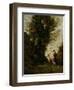 A Nymph Playing with a Cupid, 1857-Jean-Baptiste-Camille Corot-Framed Giclee Print