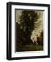 A Nymph Playing with a Cupid, 1857-Jean-Baptiste-Camille Corot-Framed Giclee Print