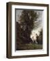 A Nymph Playing with Cupid, 1857-Jean-Baptiste-Camille Corot-Framed Giclee Print