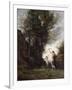 A Nymph Playing with Cupid, 1857-Jean-Baptiste-Camille Corot-Framed Giclee Print