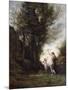 A Nymph Playing with Cupid, 1857-Jean-Baptiste-Camille Corot-Mounted Giclee Print