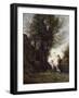 A Nymph Playing with Cupid, 1857-Jean-Baptiste-Camille Corot-Framed Giclee Print