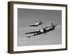 A P-38 Lightning and P-51D Mustang in Flight-Stocktrek Images-Framed Photographic Print