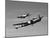 A P-38 Lightning and P-51D Mustang in Flight-Stocktrek Images-Mounted Photographic Print