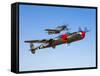 A P-38 Lightning and P-51D Mustang in Flight-Stocktrek Images-Framed Stretched Canvas