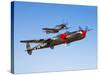 A P-38 Lightning and P-51D Mustang in Flight-Stocktrek Images-Stretched Canvas