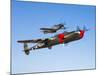 A P-38 Lightning and P-51D Mustang in Flight-Stocktrek Images-Mounted Photographic Print