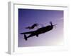 A P-38 Lightning and P-51D Mustang in Flight-Stocktrek Images-Framed Photographic Print