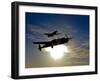 A P-38 Lightning and P-51D Mustang in Flight-Stocktrek Images-Framed Photographic Print