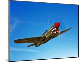 A P-40E Warhawk in Flight-Stocktrek Images-Mounted Photographic Print